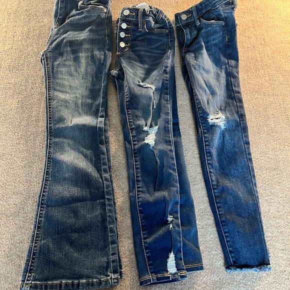 Indigo and Old Navy 2 rockstar jeggings Indigo Rein Blue Distressed Flare Jeans - Picture 1 of 6